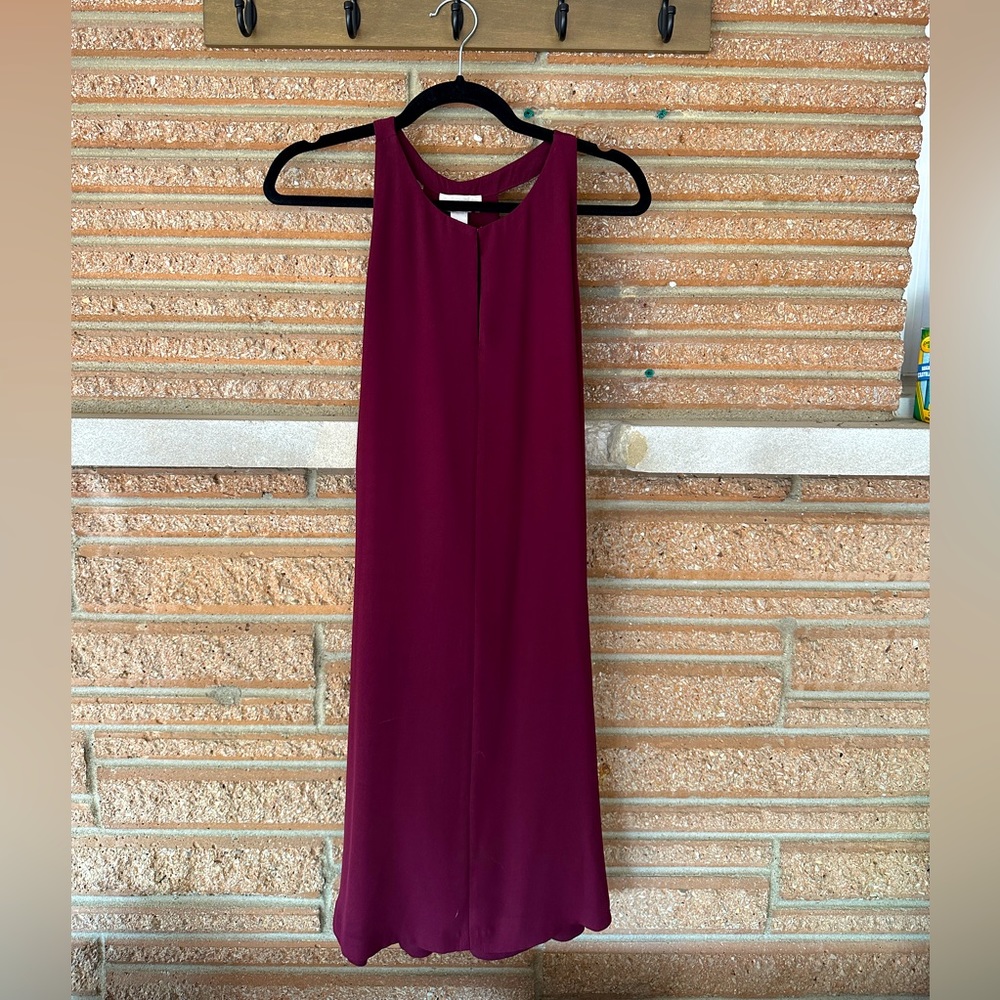 Maroon Flowy Cocktail Dress - XL
